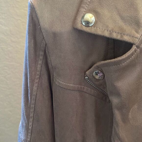 Blank NYC Womens Size Medium Motorcycle Biker Jacket Suede Tan Khaki NWT - Picture 6 of 10